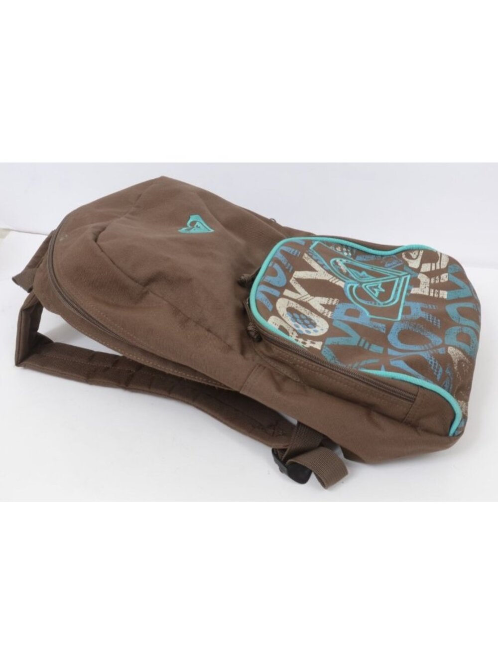 ROXY Brown Blue Girls Backpack School Bag Logo Preppy Cheerleader Surfer - Picture 3 of 8